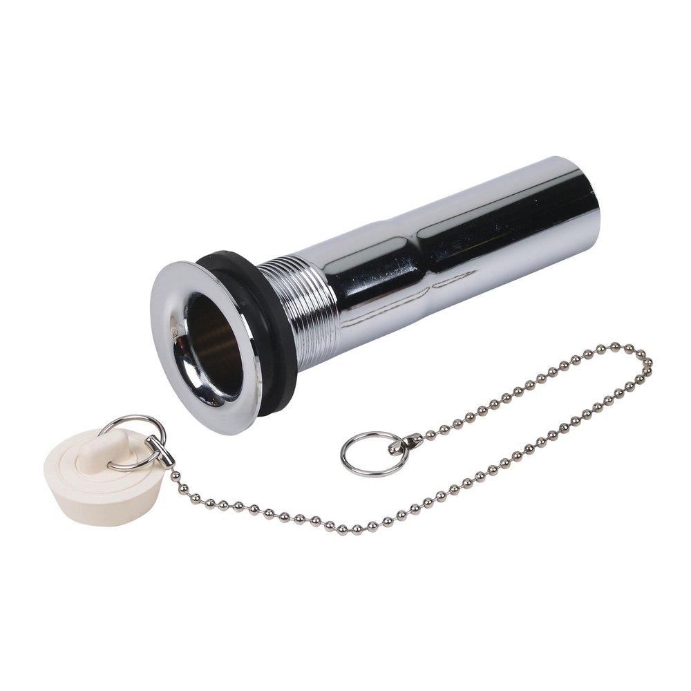 Dearborn Polished Chrome 1-1/4 in. Brass Overflow Plug in Polished Chrome 