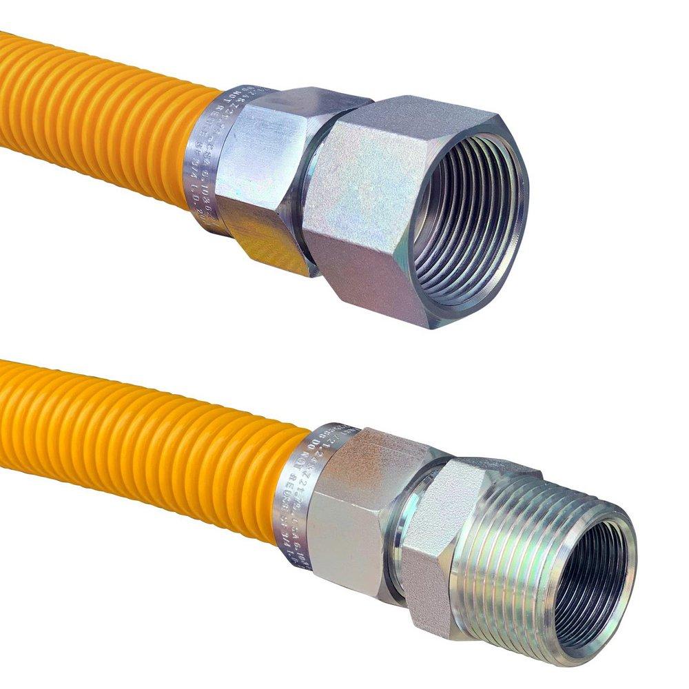 Jones Stephens Yellow 3/4 in. FIPS Gas Connector with Fitting in Yellow 