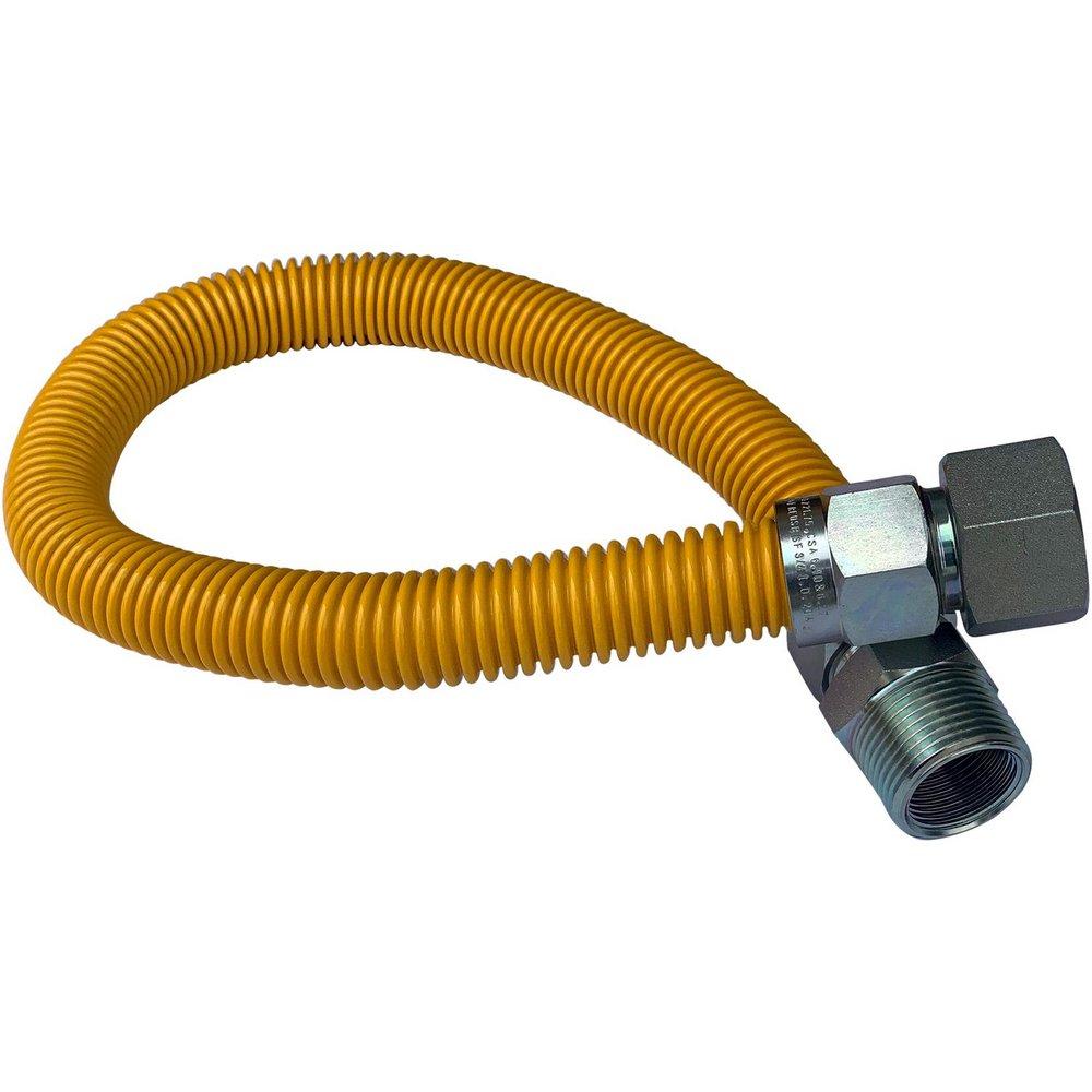 Jones Stephens Yellow 3/4 in. FIPS Gas Connector with Fitting in Yellow 