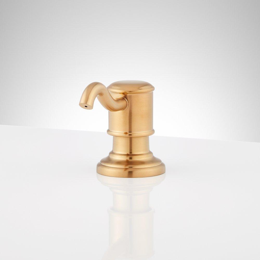Signature Hardware Brushed Gold Soap or Lotion Dispenser 