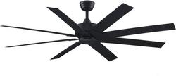 64 in. 8-Blade Indoor or Outdoor Ceiling Fan in Black