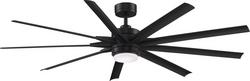 72 in. 9-Blade Indoor or Outdoor Ceiling Fan in Black