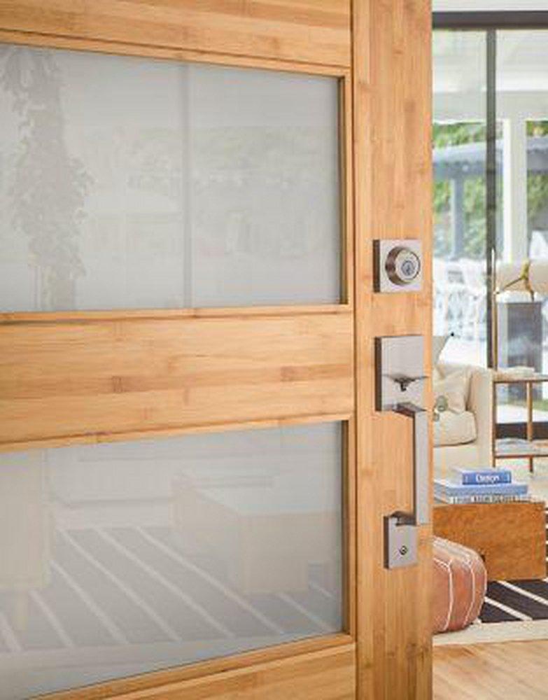 Kwikset Satin Nickel Deadbolt Handle Set in Satin Nickel 