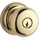 Baldwin Hardware Polished Brass Keyed Entry Single Cylinder Knob with Traditional Rosette 