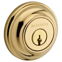 Round Single Cylinder Standard C Keyway Deadbolt in Polished Brass