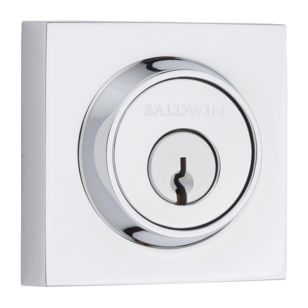 Baldwin Polished Chrome Square SmartKey® Single Cylinder Keyway Deadbolt 
