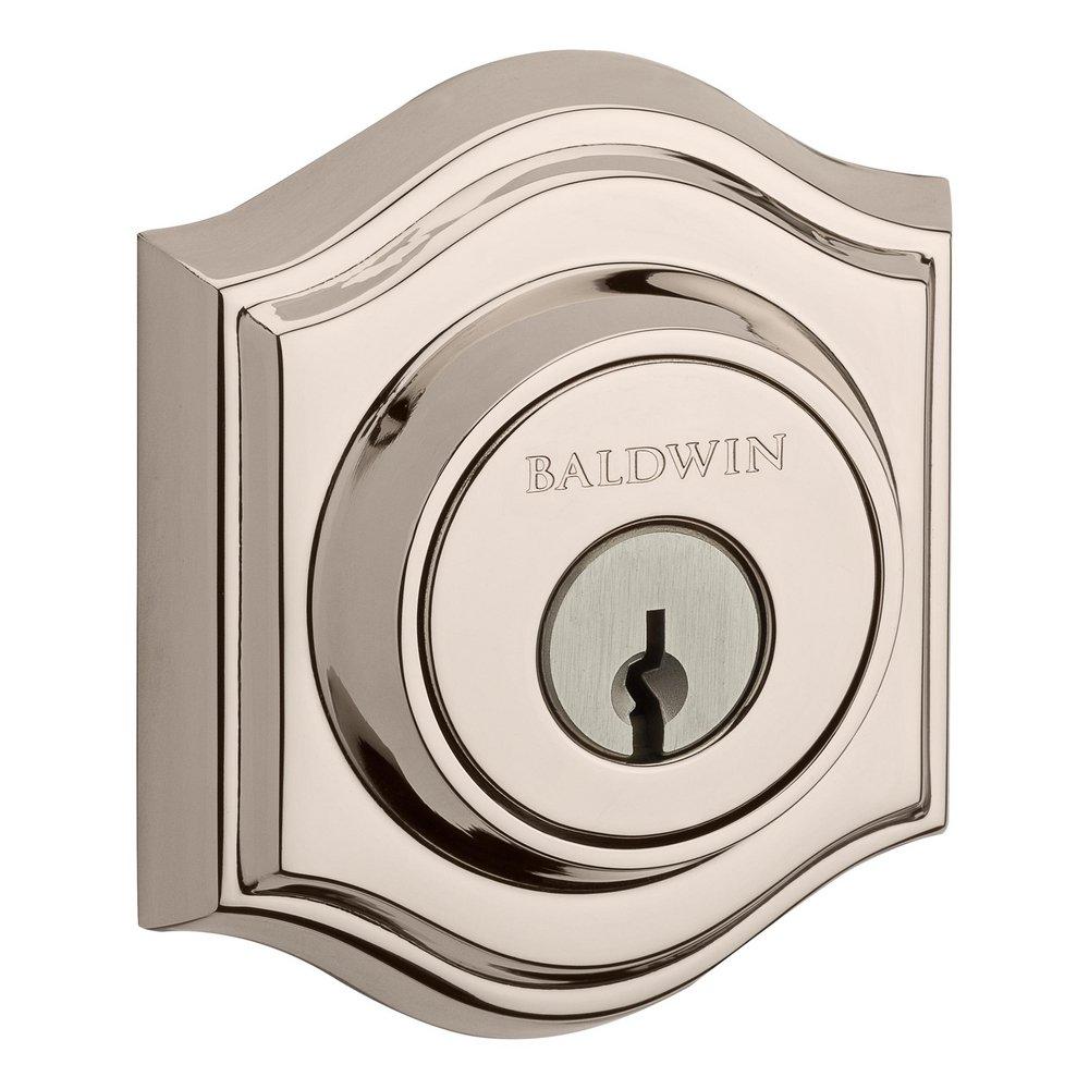 Baldwin Polished Nickel Arch Single Cylinder Standard C Keyway Deadbolt 