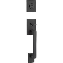Right Handed Single Cylinder Keyway Deadbolt Handle Set in Satin Black
