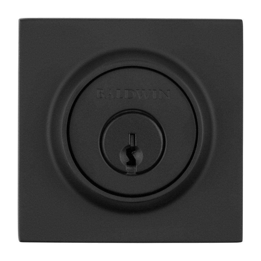 Baldwin Satin Black Square SmartKey&reg; Single Cylinder Keyway Deadbolt 
