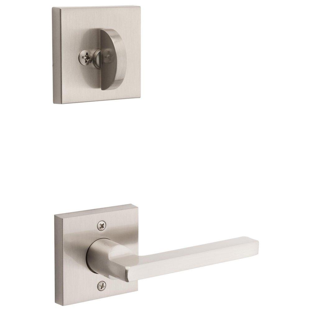 Baldwin Satin Nickel Right Handed Square Single Cylinder Standard C Keyway Deadbolt Handle Set 