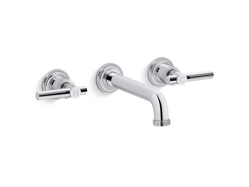 Kallista Polished Chrome Two Handle Wall Mount Bathroom Sink Faucet 