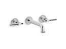 Two Handle Wall Mount Bathroom Sink Faucet in Polished Chrome