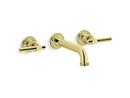 Kallista Unlacquered Brass Two Handle Wall Mount Bathroom Sink Faucet 