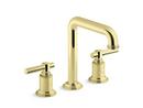 Two Handle Roman Tub Faucet in Unlacquered Brass