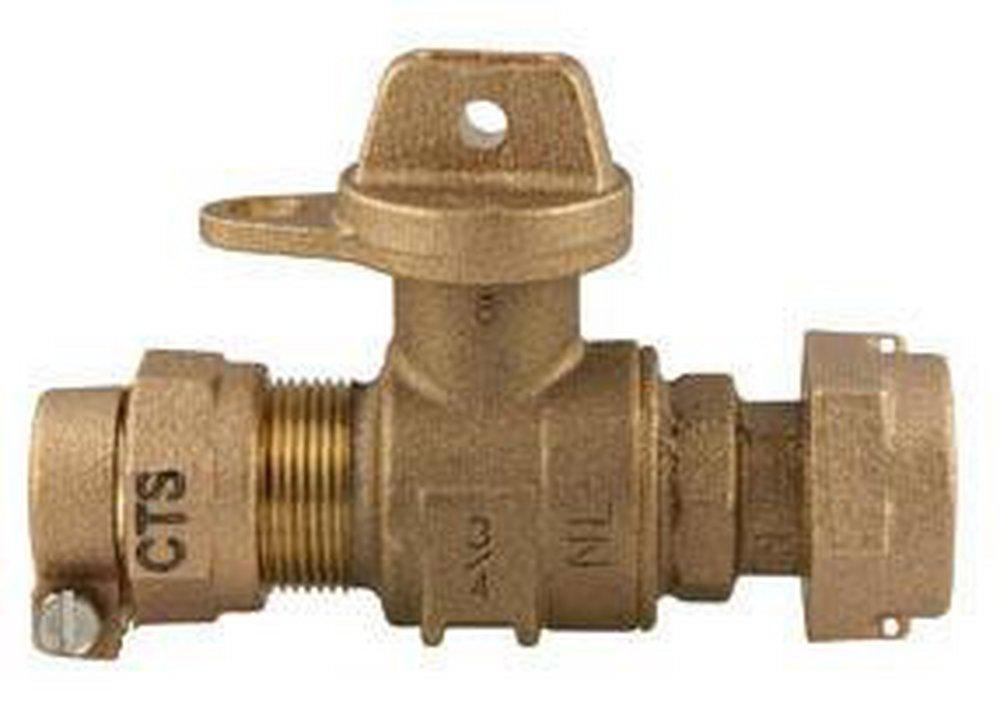 Ford Meter Box CTS Compression x Meter Swivel Water Service Brass Ball Valve Curb Stop 