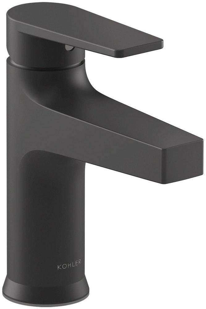 KOHLER Matte Black Single Handle Monoblock Bathroom Sink Faucet Lever Handle 