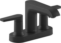 Two Handle Centerset Bathroom Sink Faucet in Matte Black