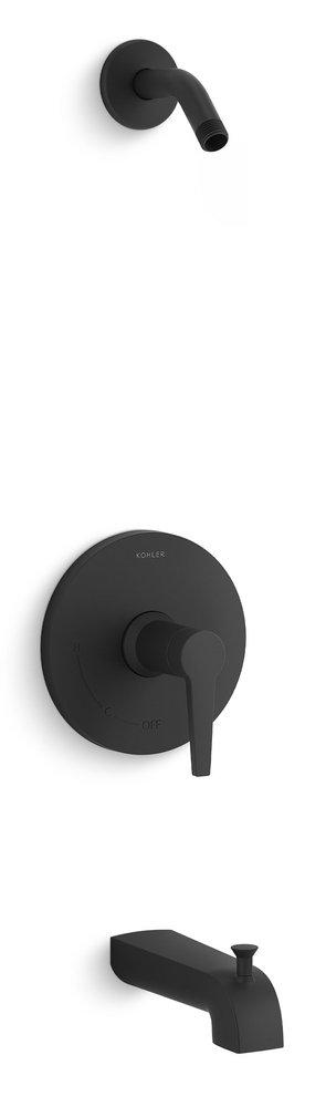 KOHLER Matte Black Single Handle Bathtub & Shower Faucet (Trim Only) 
