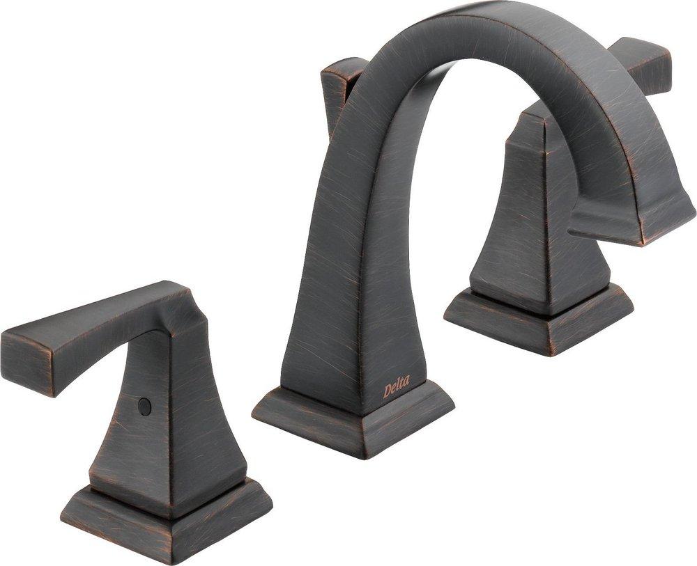Delta Faucet Venetian Bronze Two Handle Widespread Bathroom Sink Faucet 