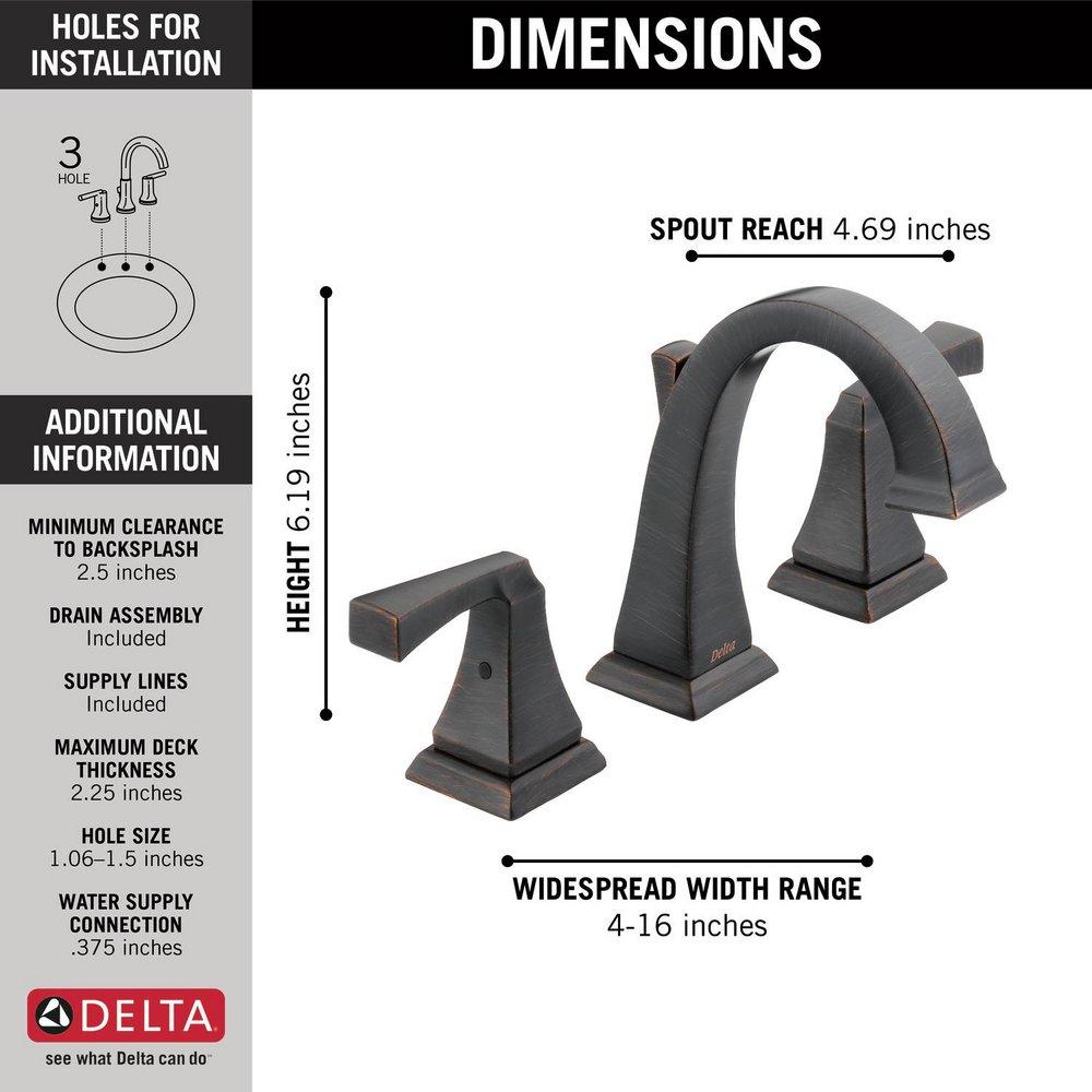 Delta Faucet Venetian Bronze Two Handle Widespread Bathroom Sink Faucet 