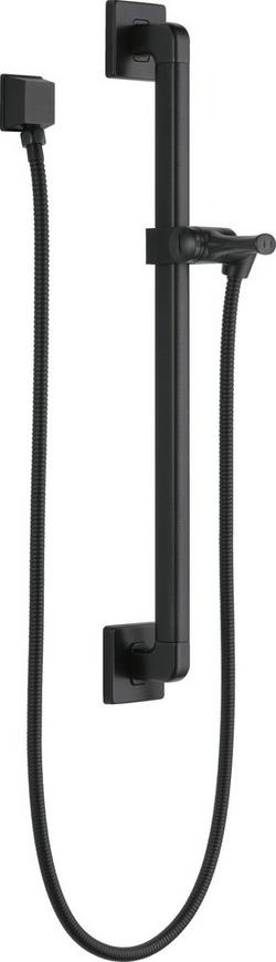 24 in. Shower Rail with Hose in Matte Black