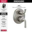 Delta Faucet Brilliance&reg; Stainless Two Handle Multi Function Bathtub & Shower Faucet (Trim Only) 