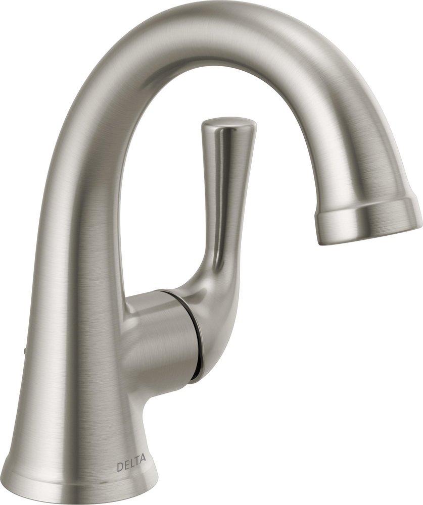 Delta Faucet Brilliance&reg; Stainless Single Handle Monoblock Bathroom Sink Faucet 