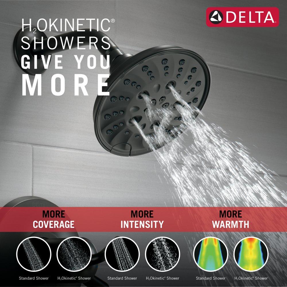 Delta Faucet Matte Black Two Handle Multi Function Shower Faucet (Trim Only) 