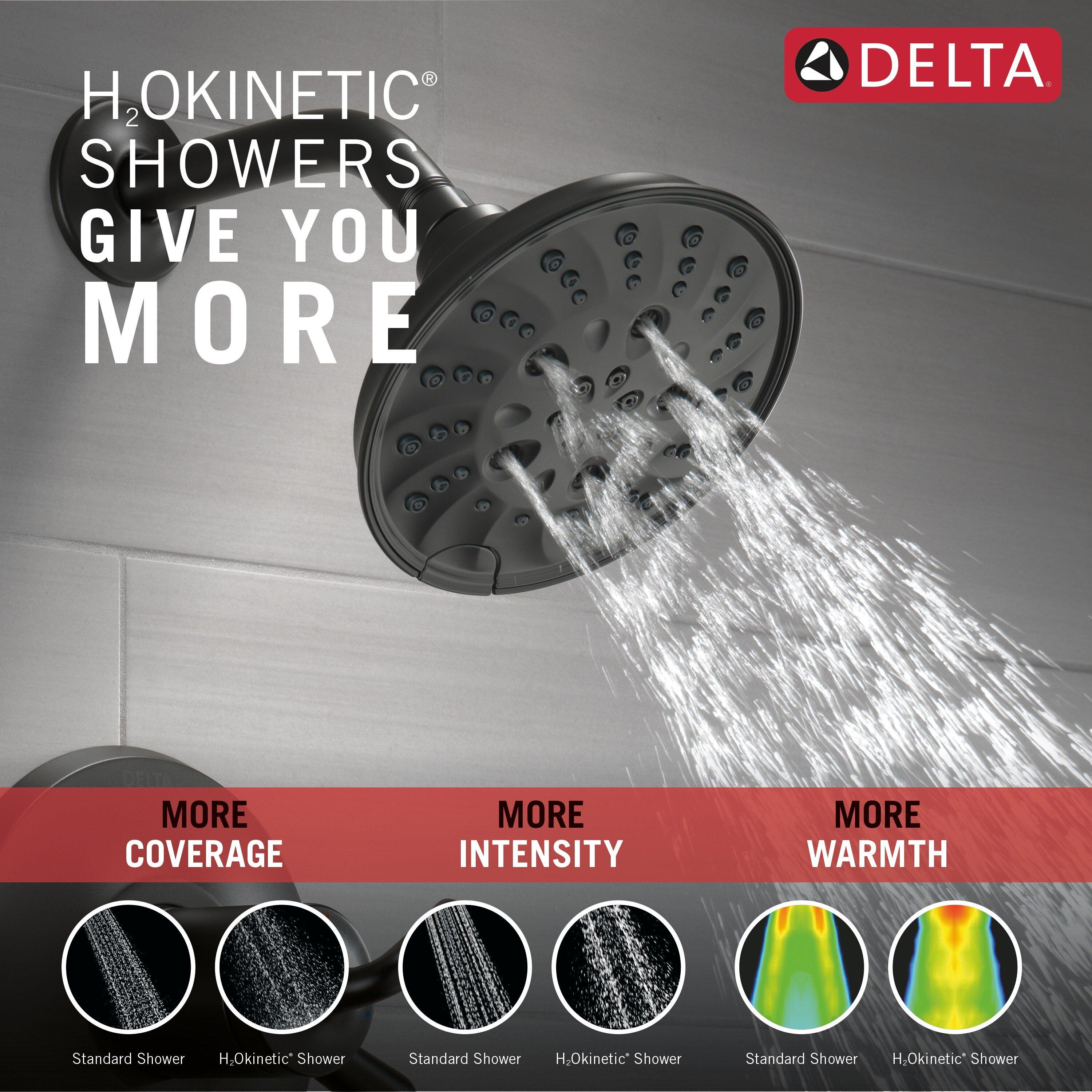 Delta Faucet Matte Black Two Handle Multi Function Shower Faucet (Trim Only) 
