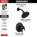 Delta Faucet Matte Black Two Handle Multi Function Shower Faucet (Trim Only) 