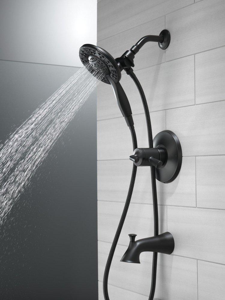Delta Faucet Matte Black Two Handle Multi Function Bathtub & Shower Faucet (Trim Only) 