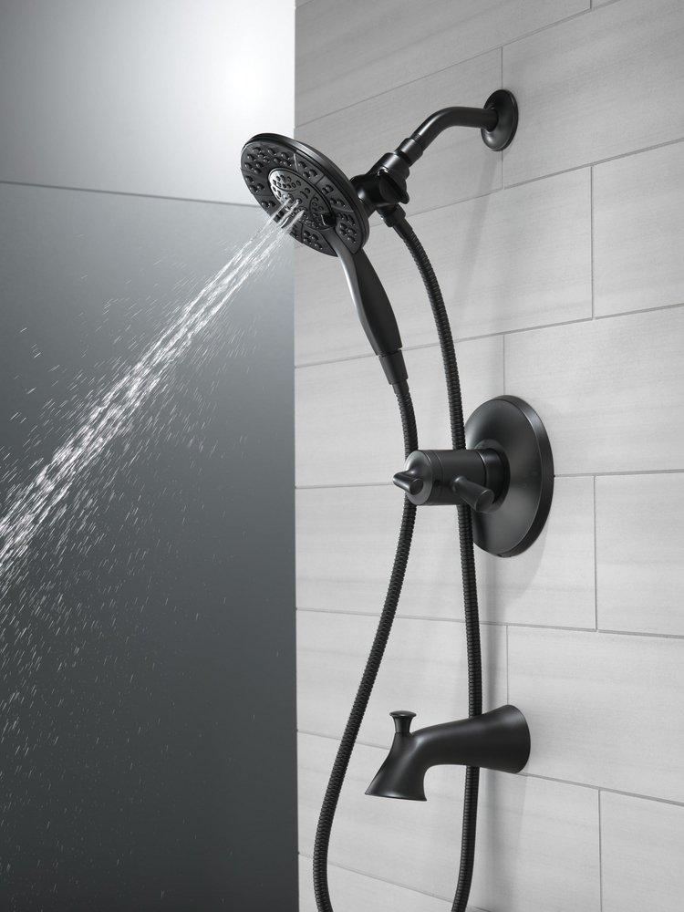 Delta Faucet Matte Black Two Handle Multi Function Bathtub & Shower Faucet (Trim Only) 