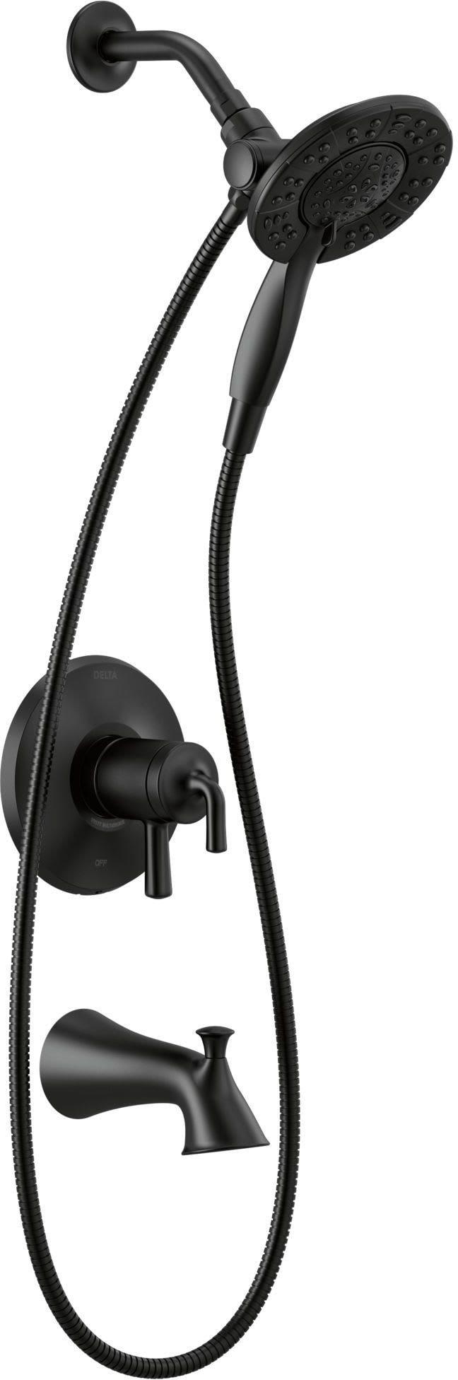 Delta Faucet Matte Black Two Handle Multi Function Bathtub & Shower Faucet (Trim Only) 