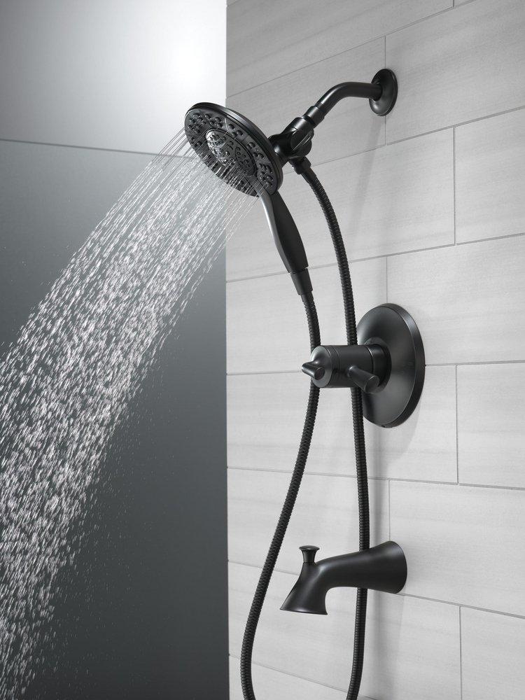 Delta Faucet Matte Black Two Handle Multi Function Bathtub & Shower Faucet (Trim Only) 