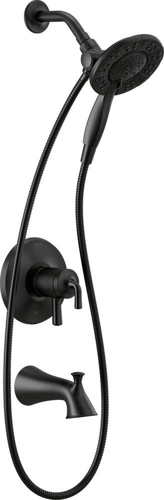 Delta Faucet Matte Black Two Handle Multi Function Bathtub & Shower Faucet (Trim Only) 