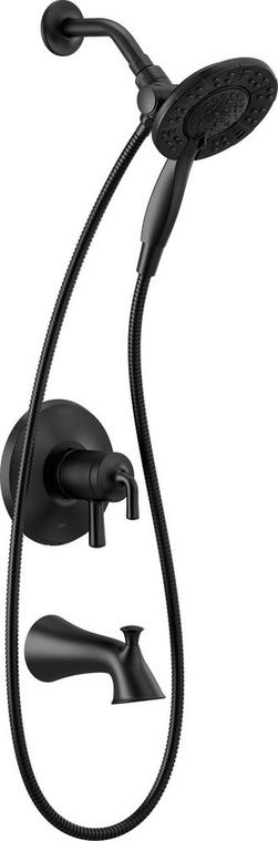 Two Handle Multi Function Bathtub & Shower Faucet in Matte Black (Trim Only)