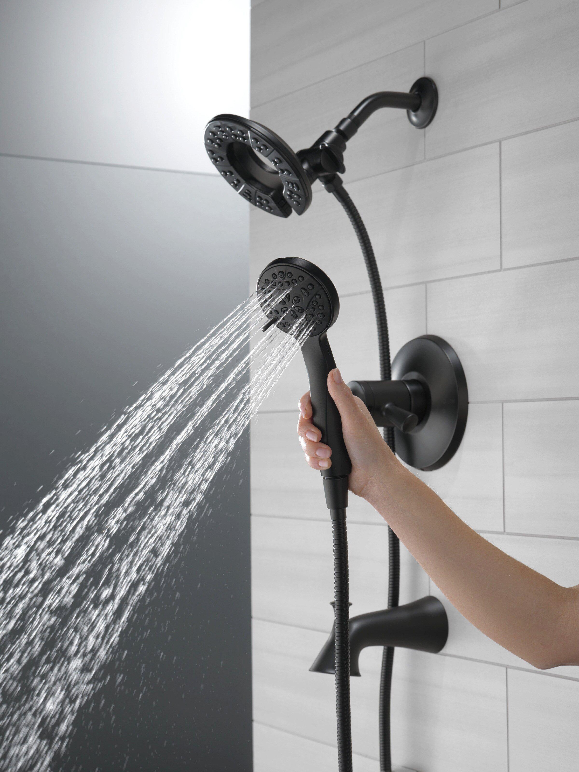 Delta Faucet Matte Black Two Handle Multi Function Bathtub & Shower Faucet (Trim Only) 