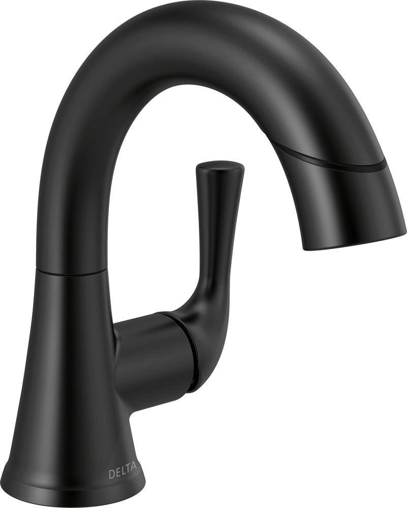 Delta Faucet Matte Black Single Handle Monoblock Bathroom Sink Faucet 