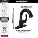 Delta Faucet Matte Black Single Handle Monoblock Bathroom Sink Faucet 