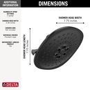 Delta Faucet Matte Black Multi Function Full Body, H2Okinetic&reg; and Pause Showerhead 