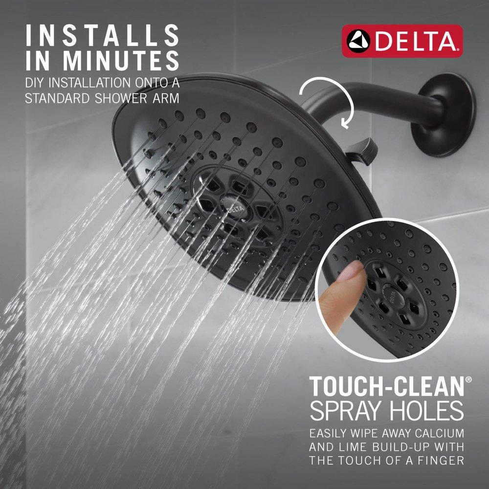 Delta Faucet Matte Black Multi Function Full Body, H2Okinetic&reg; and Pause Showerhead 