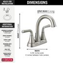 Delta Faucet Brilliance&reg; Stainless Two Handle Centerset Bathroom Sink Faucet 