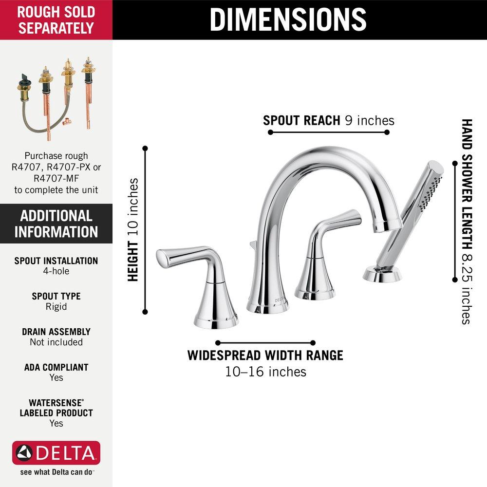 Delta Faucet Chrome Two Handle Roman Tub Faucet (Trim Only) 
