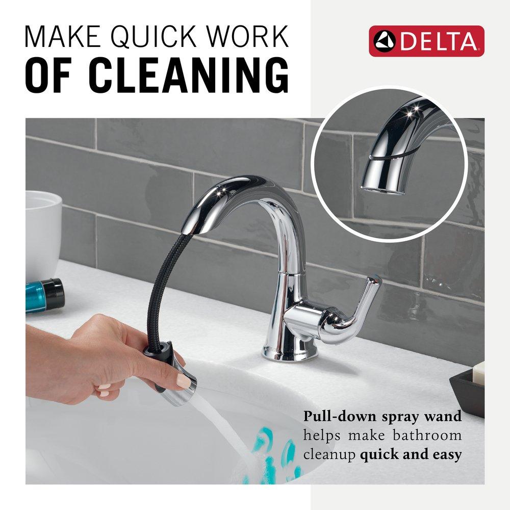 Delta Faucet Chrome Single Handle Monoblock Bathroom Sink Faucet 