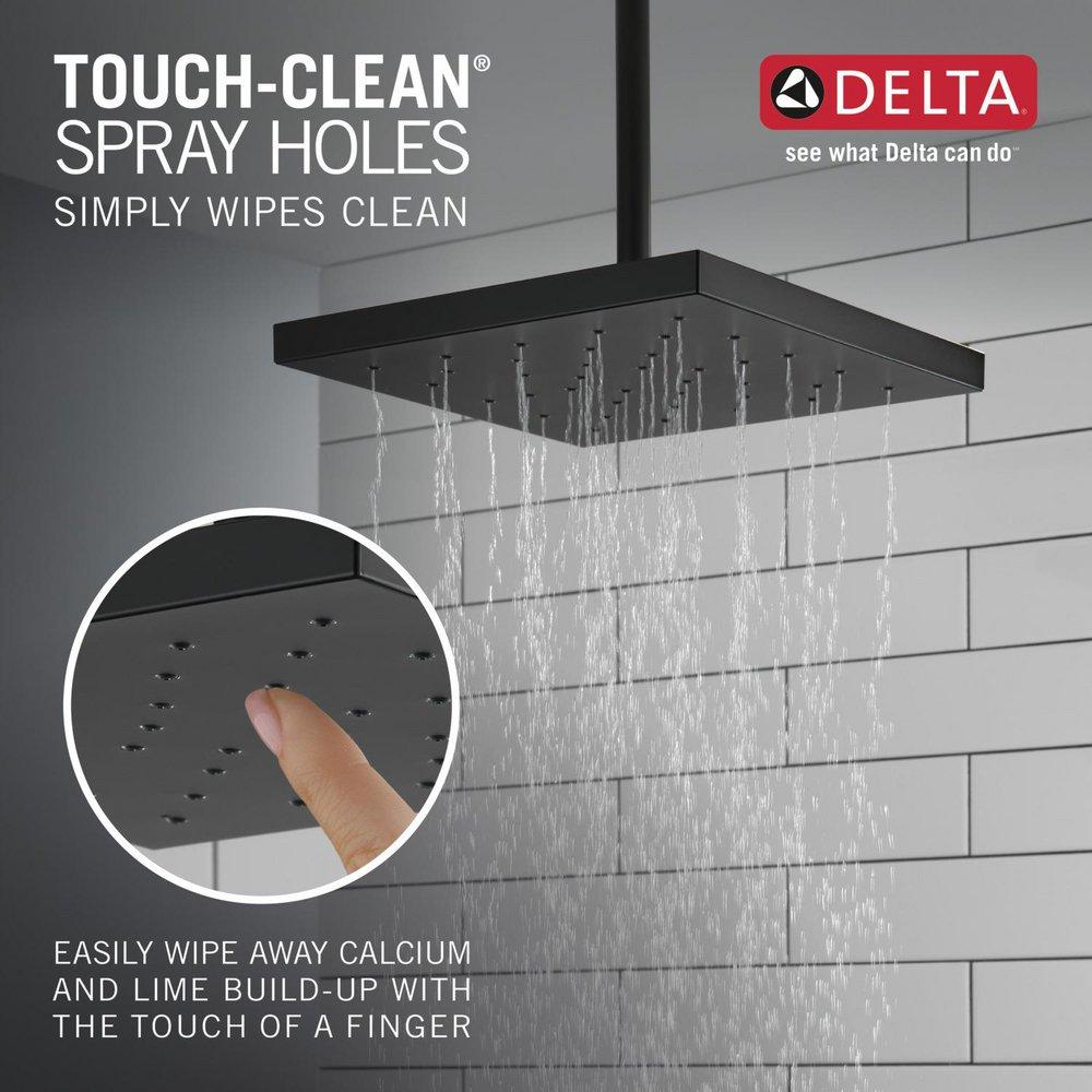 Delta Faucet Matte Black Single Function Rain Showerhead 