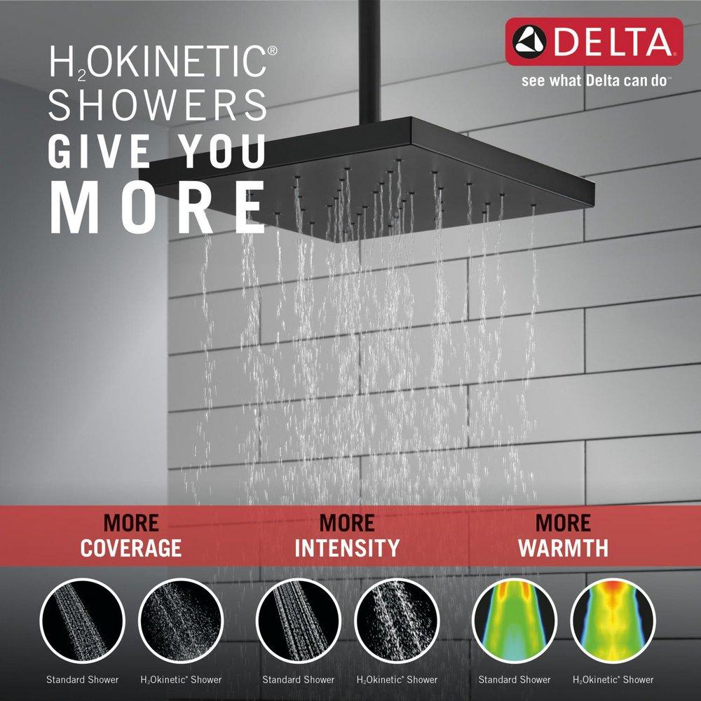 Delta Faucet Matte Black Single Function Rain Showerhead 