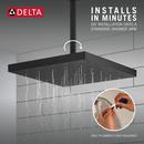 Delta Faucet Matte Black Single Function Rain Showerhead 