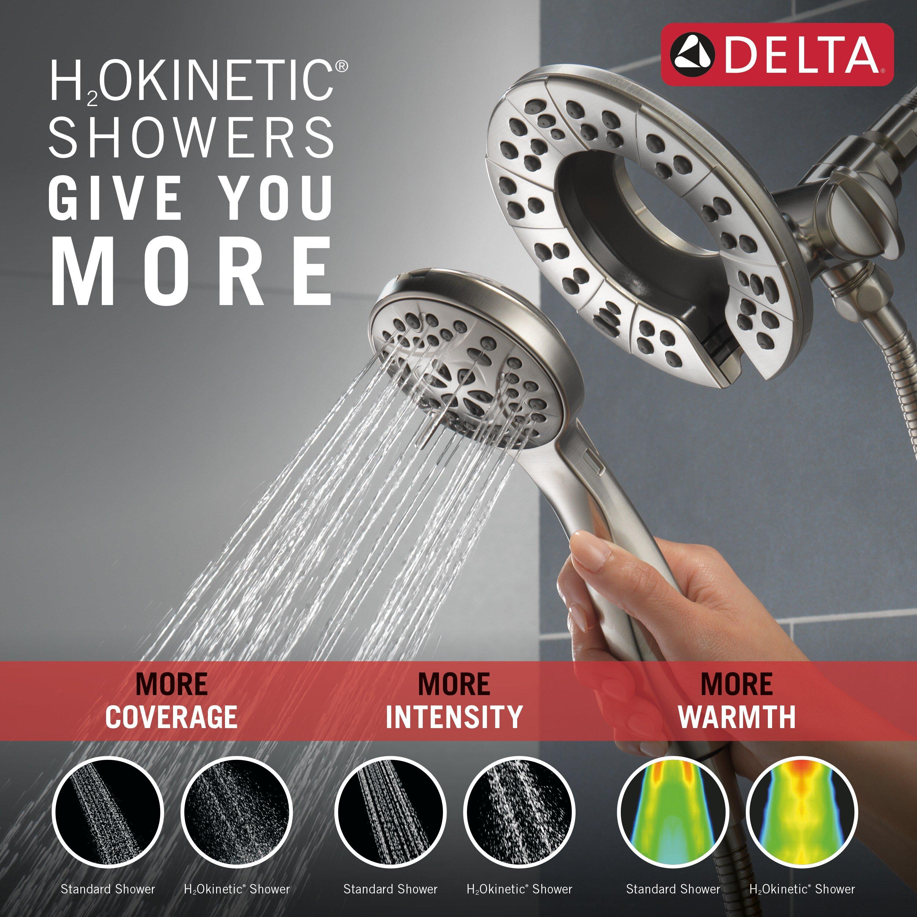 Delta Faucet Brilliance Stainless Two Handle Multi Function Shower Faucet (Trim Only) 
