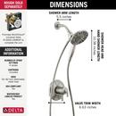 Delta Faucet Brilliance&reg; Stainless Two Handle Multi Function Shower Faucet (Trim Only) 