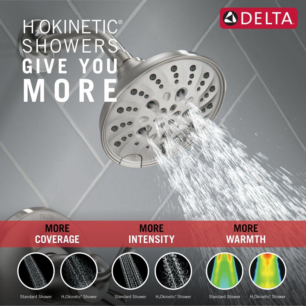 Delta Faucet Brilliance&reg; Stainless Two Handle Multi Function Bathtub & Shower Faucet (Trim Only) 